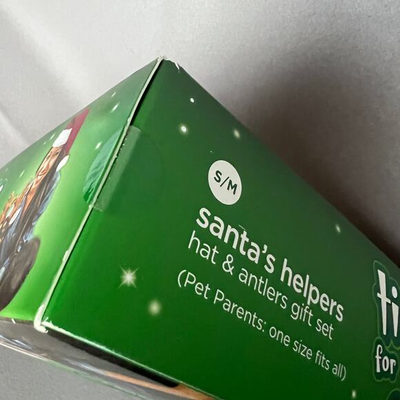 NWT Santa's Helper Unisex Hat and Pet Antler Gift Set Size Small - Medium - Picture 10 of 10